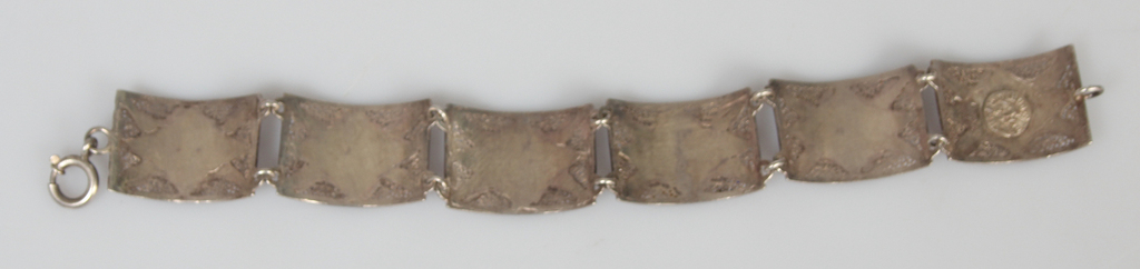 Silver bracelet with enamels