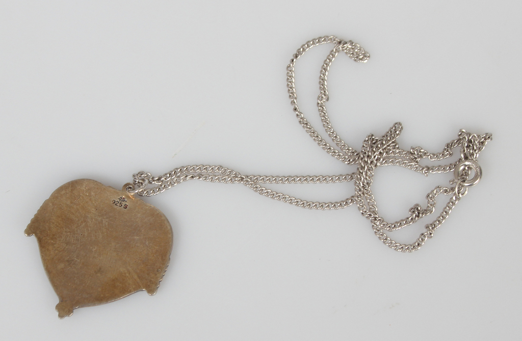 Silver bracelet, pendant with chain