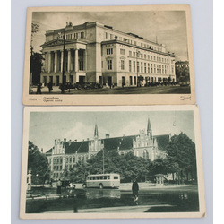 2 postcards - Museum of Art, Riga. Opera House