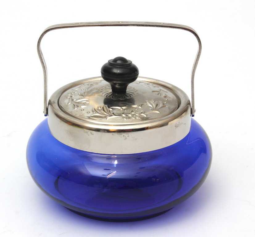 Glass sugar bowl with lid