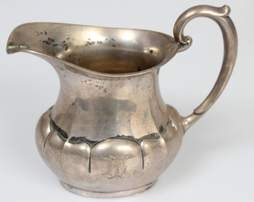197-002227-1, Silver sugar bowl, jug and cream bowl