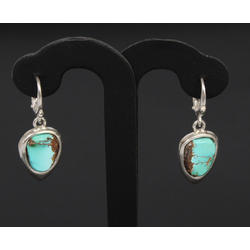 Silver earrings with Iranian turquoise