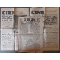 Newspapers 3 pcs. BATTLES OF RIGA 1914 No. 116; STRUGGLE 1940 No. 18, 115.