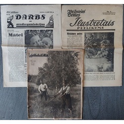 Newspapers 2 pcs. 1936 and LAIKMETS magazine in 1942. No. 29