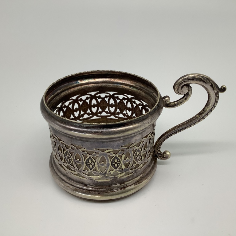 Cup holder with a glass, HENNIGER Austria. silver plated 1930.