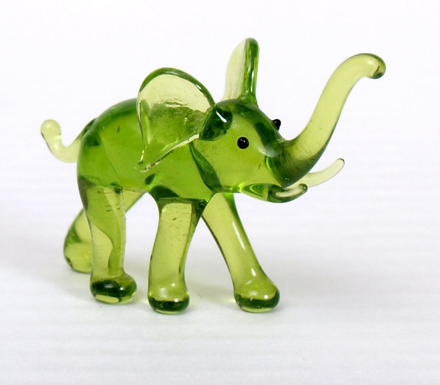 Green glass elephant