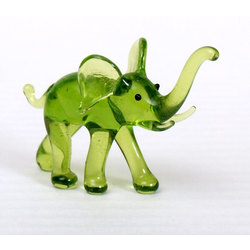 Green glass elephant