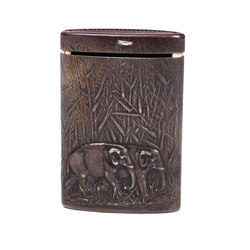 Серебряная коробка с слонами