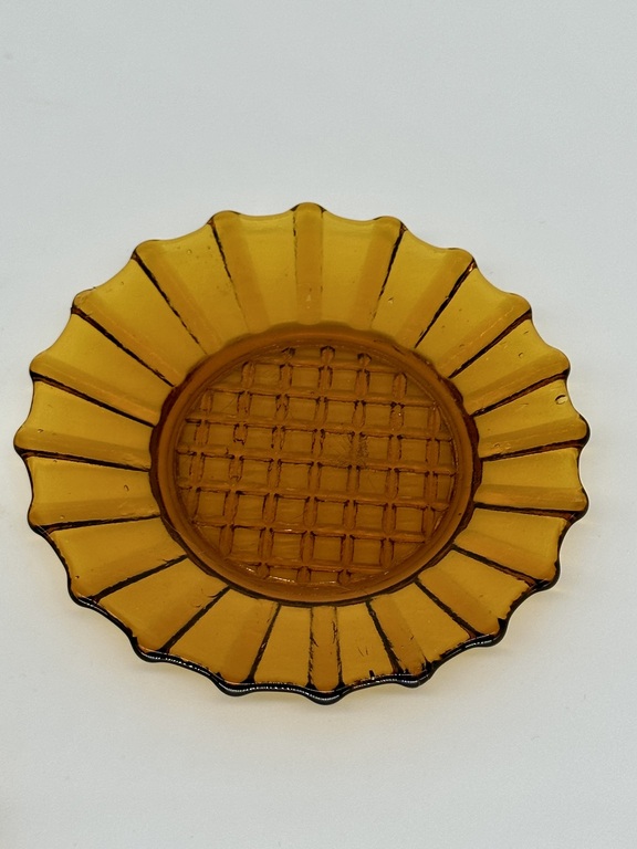 Бельгийское медовое стекло. Розетки. 1940— е года. 4 штуки