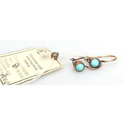 Gold-plated silver earrings with turquoise