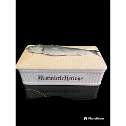 antīks zivju trauks marinētas siļķes ar vāku, Vācija