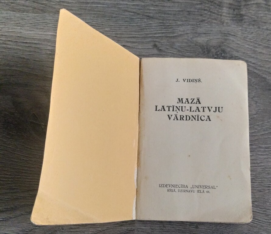 J.Vidiņš, Mazā latīņu- latvju vārdnīca
