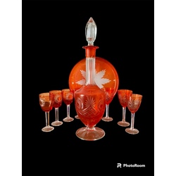 red glass carafe set IĞGUCIEMS 10 items
