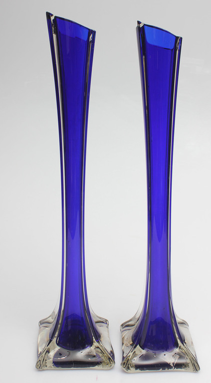 Līvānu krāsainā stikla vāzes (2 gab.)