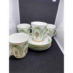 Four LFZ porcelain cups with saucers