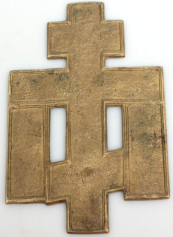 Bronze icon-cross with enamel