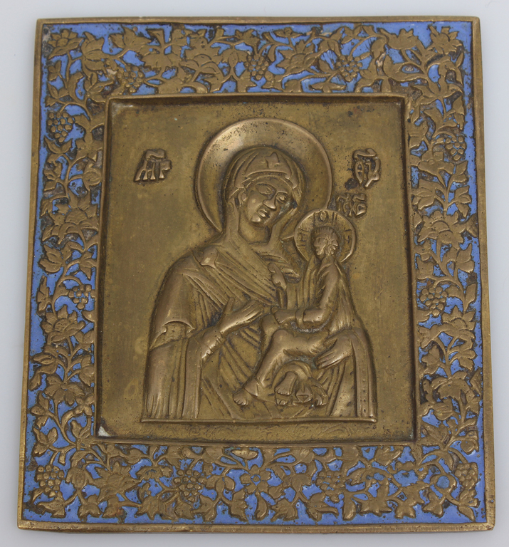 Bronze icon with enamel