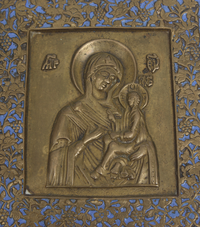 Bronzas ikona ar emalju