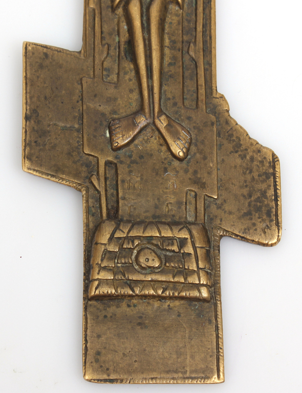 Bronze icon-cross with enamel