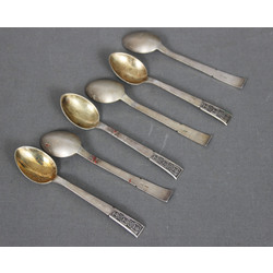 Silver teaspoons 6 pcs. with blackening