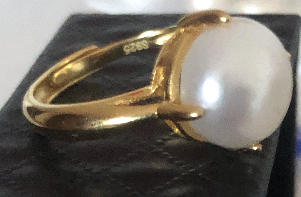 Серебряное кольцо с жемчужиной Эдисона. Размер жемчуга 12мм. Размер регулируется
