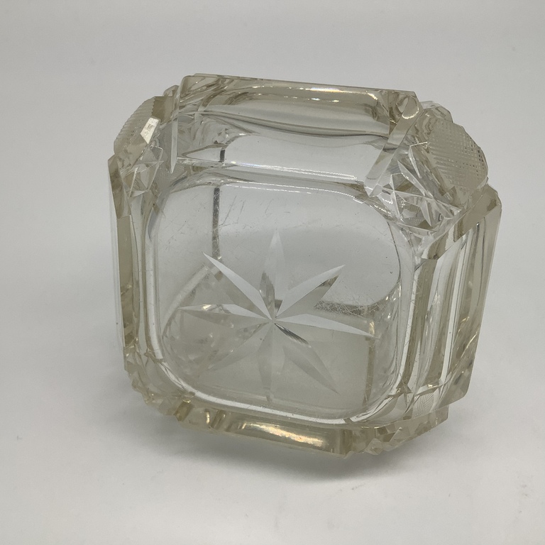 Sugar bowl..Tsarist Russia. Heavy crystal, hand-cut. 1900.