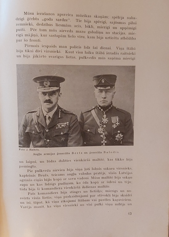 GENERAL JĀNIS BALODIS. Commander-in-Chief of the Latvian Army. A collection of memories from the Latvian freedom struggle in 1918 - 1921