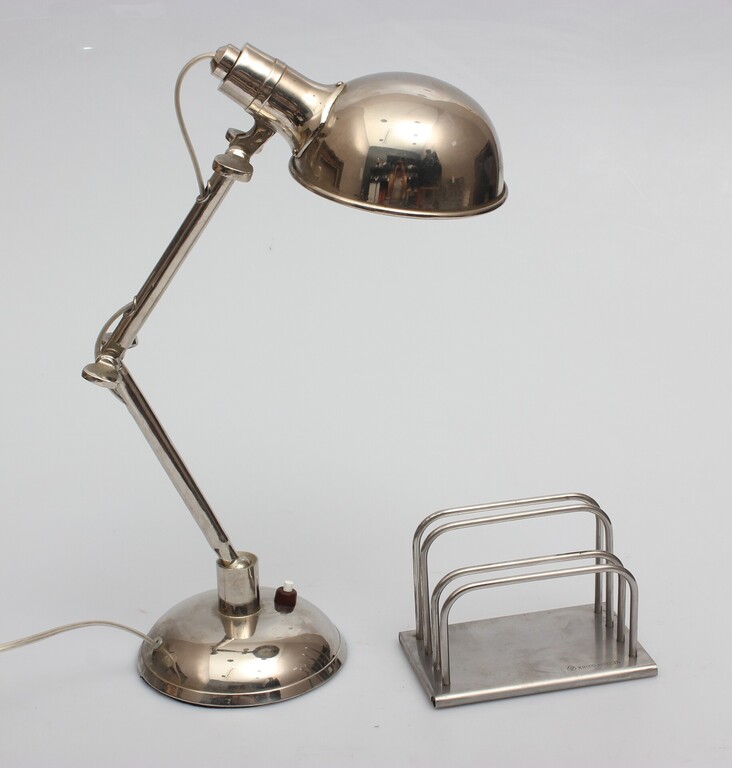 Table lamp and document holder