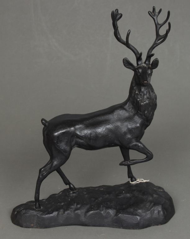 Cast iron deer sculpture