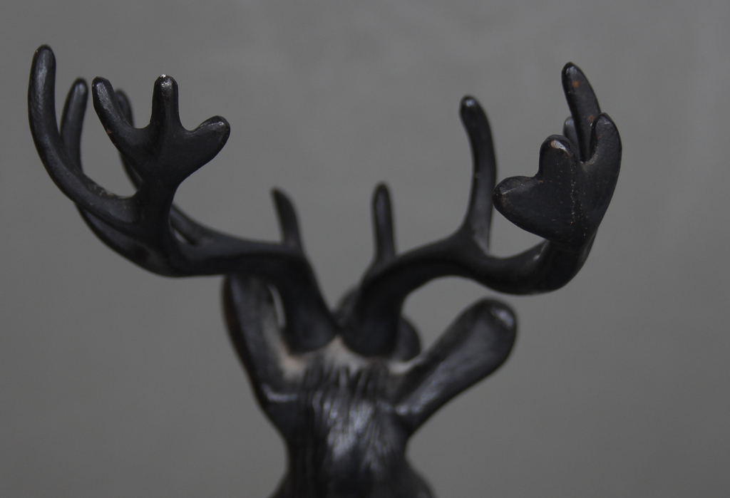 Cast iron deer sculpture