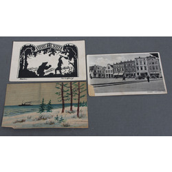 3 открытки - вид с дюн, Лачплесис, Dirschau