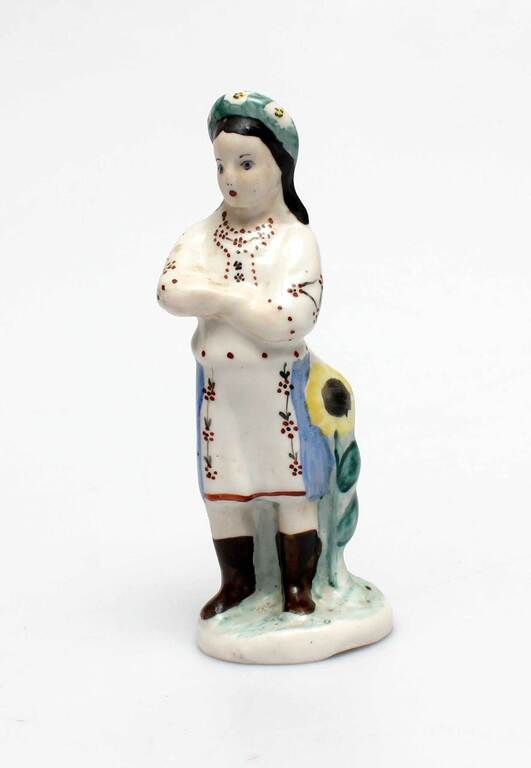 Porcelain figurine Ukrainian girl with a sunflower (Девушка с пдсолнухом)