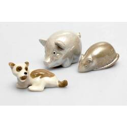 Porcelāna figūriņu komplekts - pelīte, sivēns, sunītis