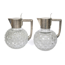 Crystal decanters with silver finish (2 pcs.)