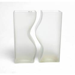 Frosted glass vases - a pair