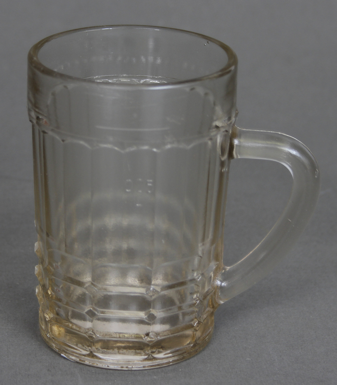 Glass beer mug/mug with sign