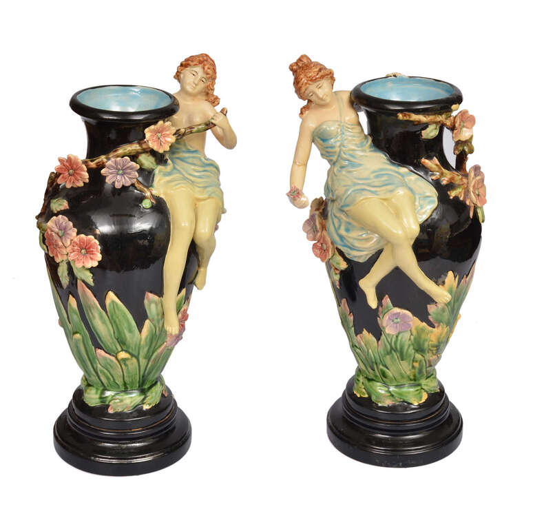 Faience vases (2 pieces)