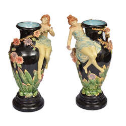 Faience vases (2 pieces)