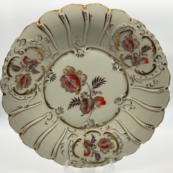 Large dish. Germany 1900. Hand painted. Relief pattern.