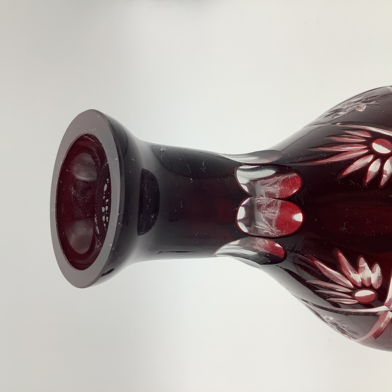 Ruby glass, Liquor set. 1910-20. Austria. Original cork.