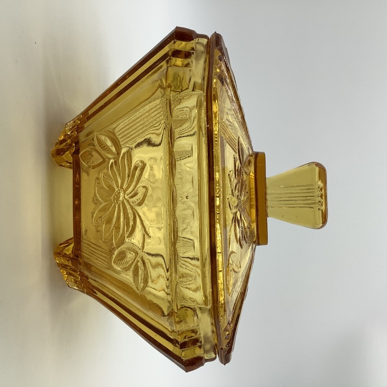 Шкатулка. Медовое стекло . Арт Деко. Франция(Бельгия) 1930 год