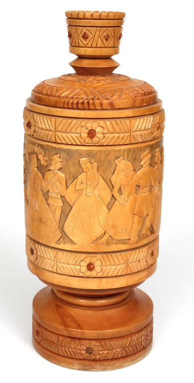 Wood-carved cup 