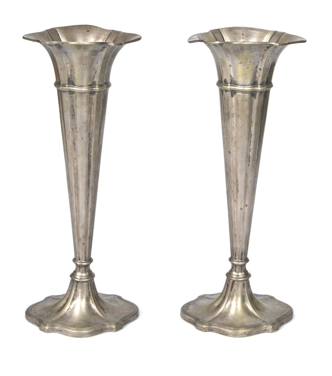 Two Art Nouveau silver vases