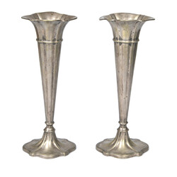 Two Art Nouveau silver vases