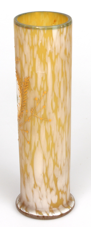 Art nouveau glass vase with a figurative motif