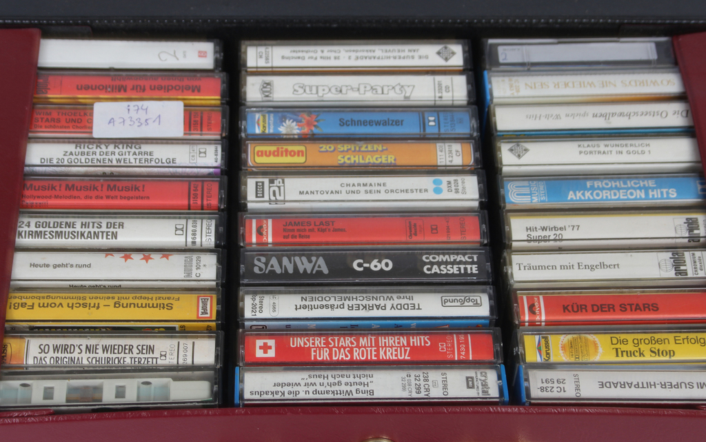 Bag for audio cassettes (total of 30 cassettes)