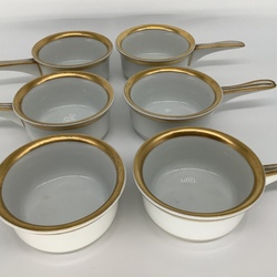 6 Belgian porcelain julienne jars with a rare mark and in excellent condition