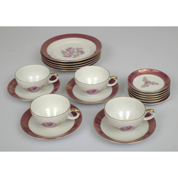 Porcelain set - 4 cups, 5 dinner plates, 6 small plates, 5 saucers