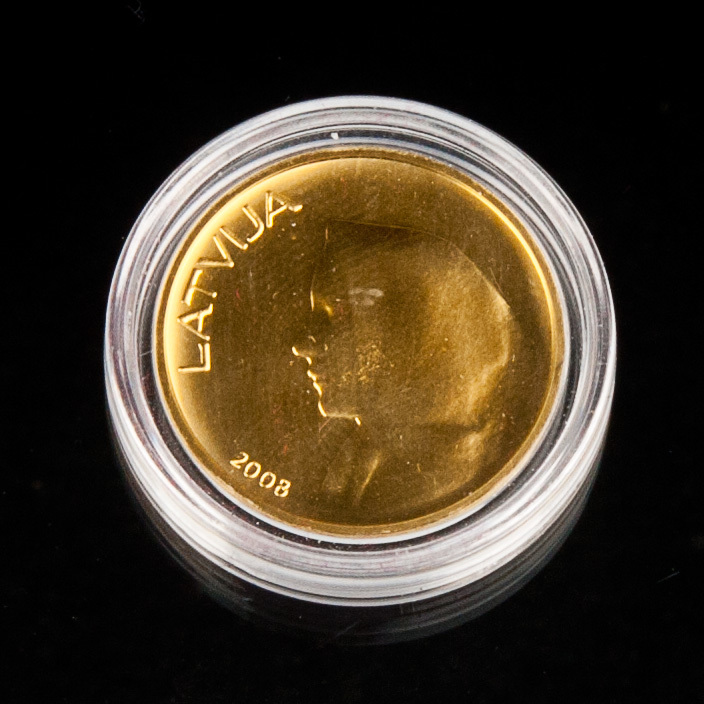Golden coin of 20 lats