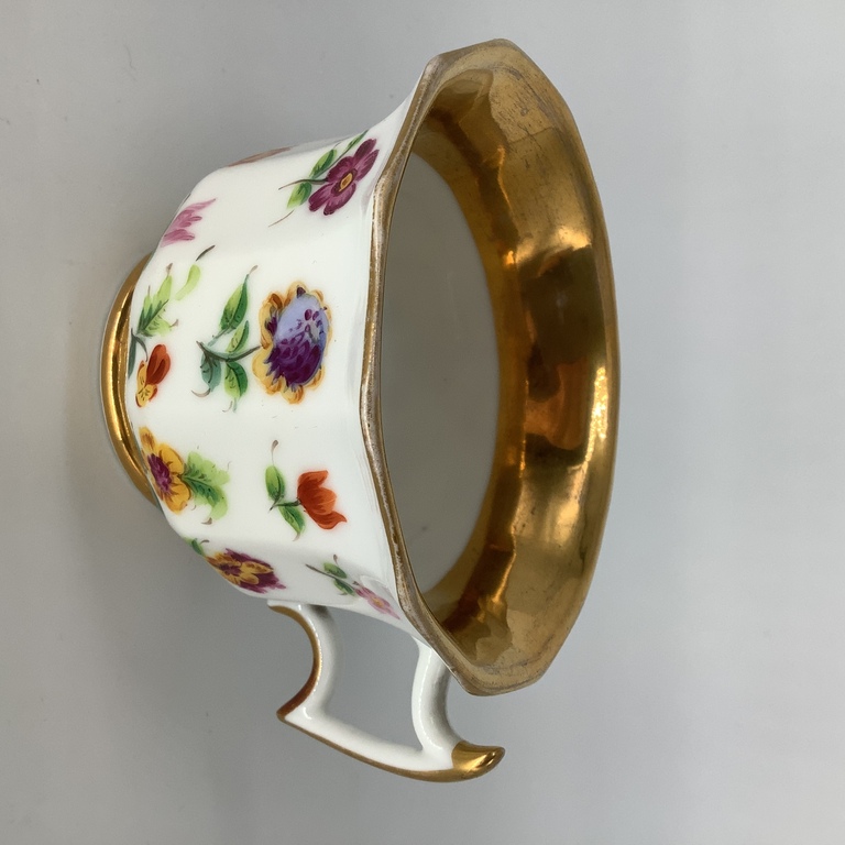 Tea pair, Kornilov brothers factory, 1900. Hand painted. From the collection. Porcelain factory of the Kornilov Brothers. No chips or cracks. Catalog